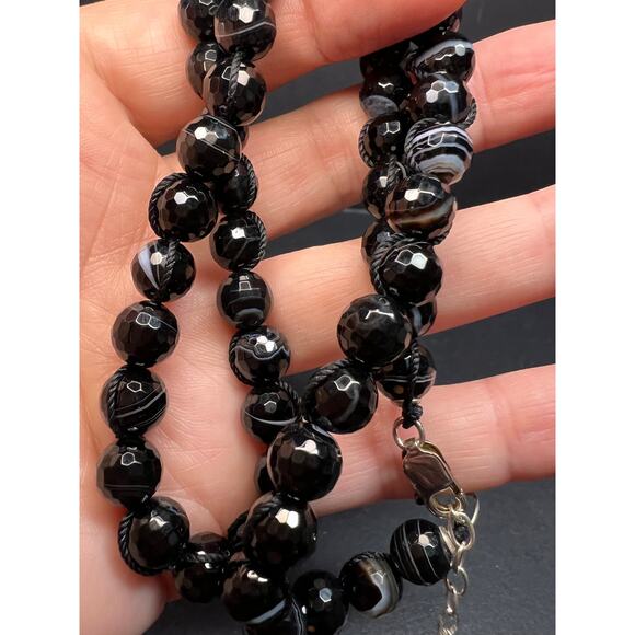 NEW Botswana agate necklace with sterling silver clasp - Picture 3 of 16